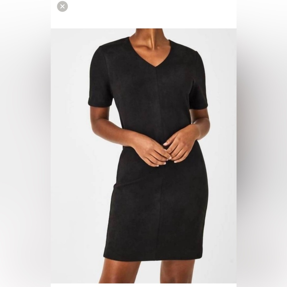 New Black Spanx Faux Suede Dress